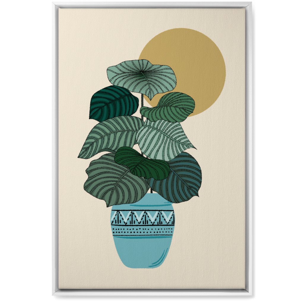 Calla - Green and Beige Wall Art, White, Single piece, Canvas, 20x30, Green, Classic Green