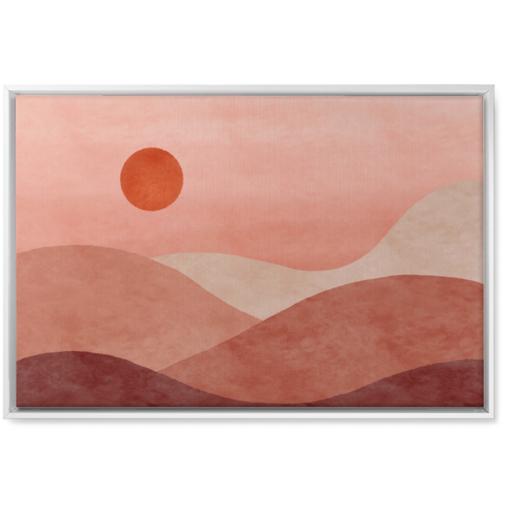 a Desert Sunset - Neutral Wall Art, White, Single piece, Canvas, 20x30, Pink