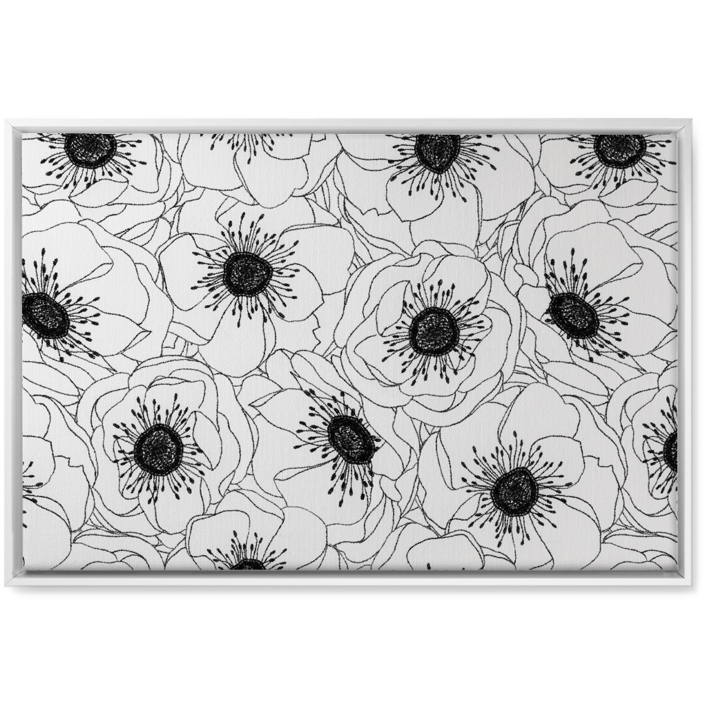 White Anemones - Neutral Wall Art, White, Single piece, Canvas, 20x30, White
