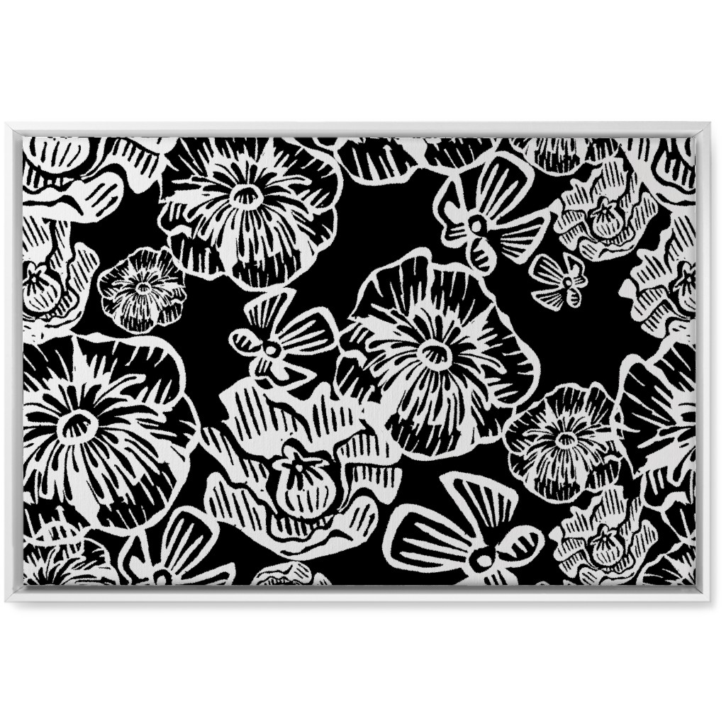 Poppy Arty Wall Art, White, Single piece, Canvas, 20x30, Black, Black