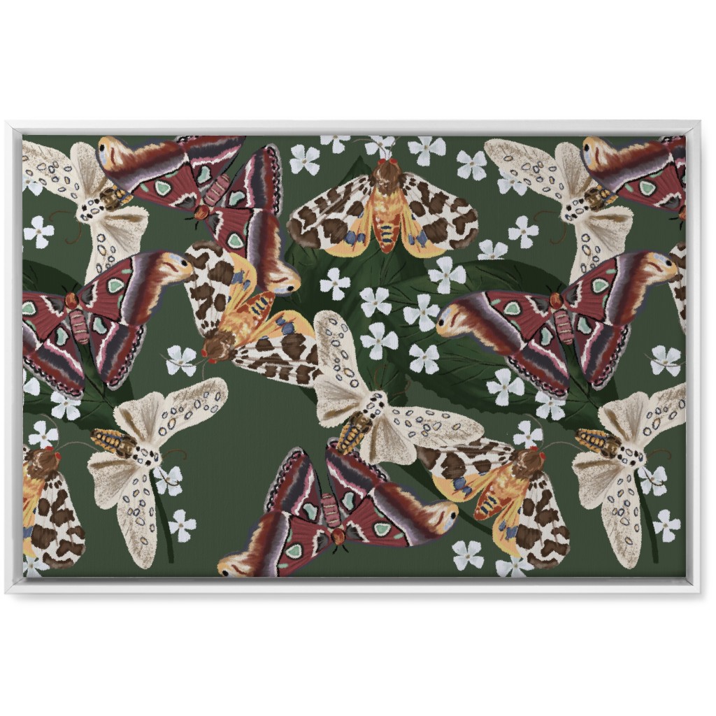 Moth Frenzy - Multi Wall Art, White, Single piece, Canvas, 20x30, Multicolor
