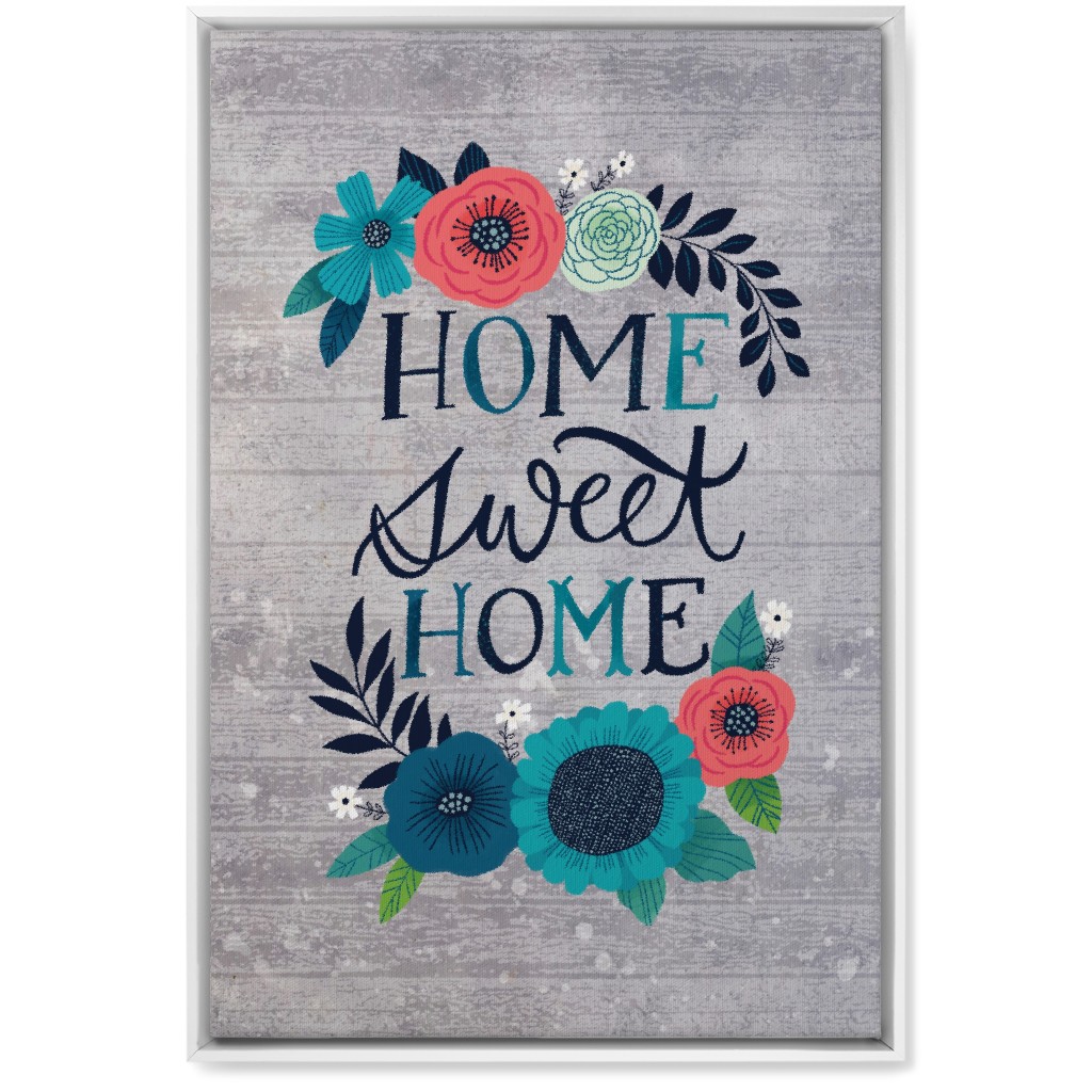 Home Sweet Home - Gray Wall Art, White, Single piece, Canvas, 20x30, Gray, Gray