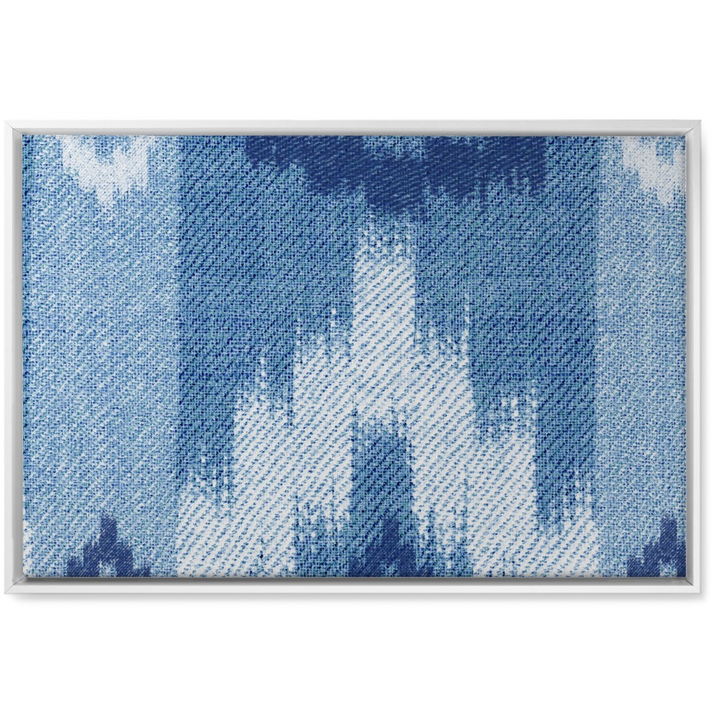 Blue Ikat Wall Art, White, Single piece, Canvas, 20x30, Blue