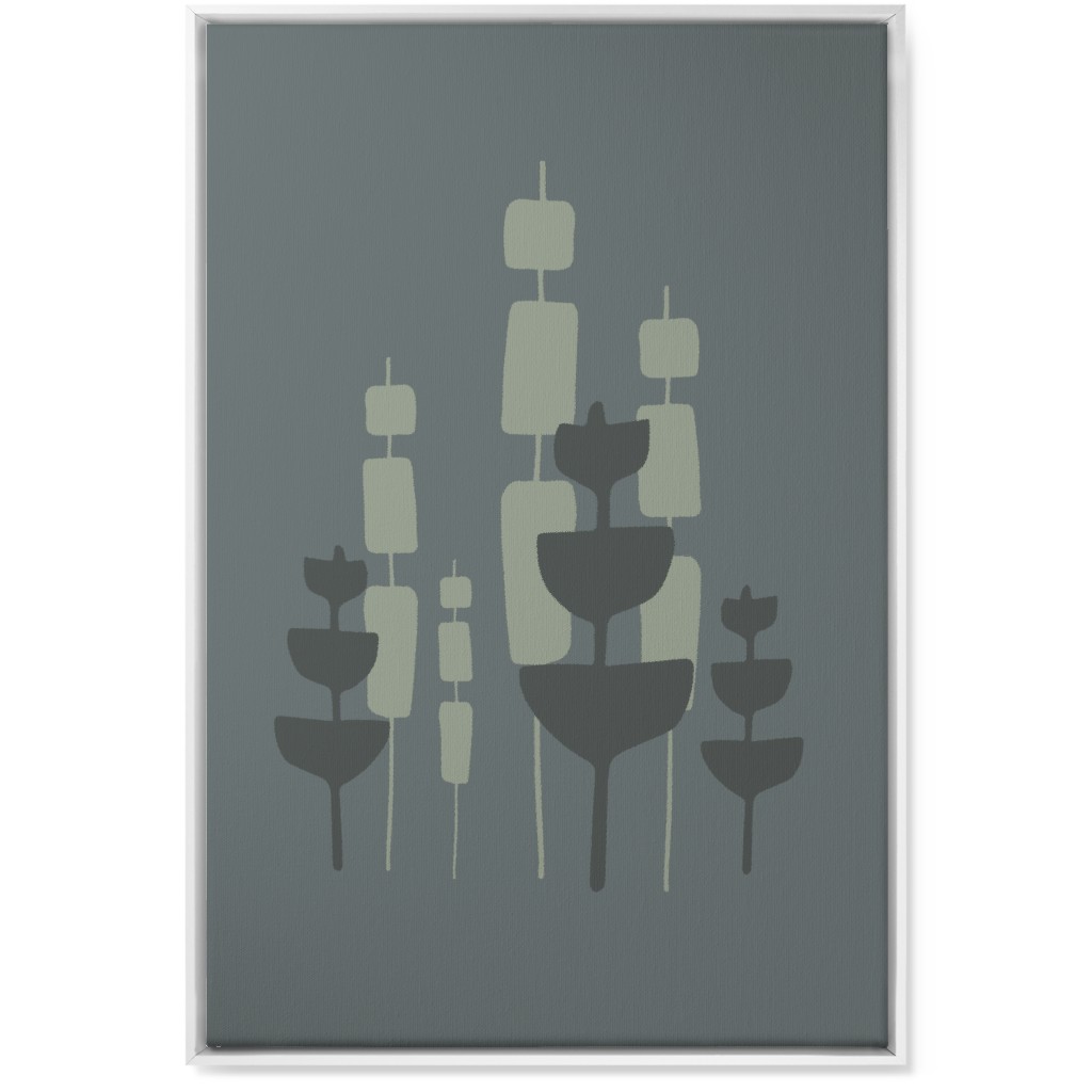 Cattail & Pods Wall Art, White, Single piece, Canvas, 24x36, Gray, Cool Gray