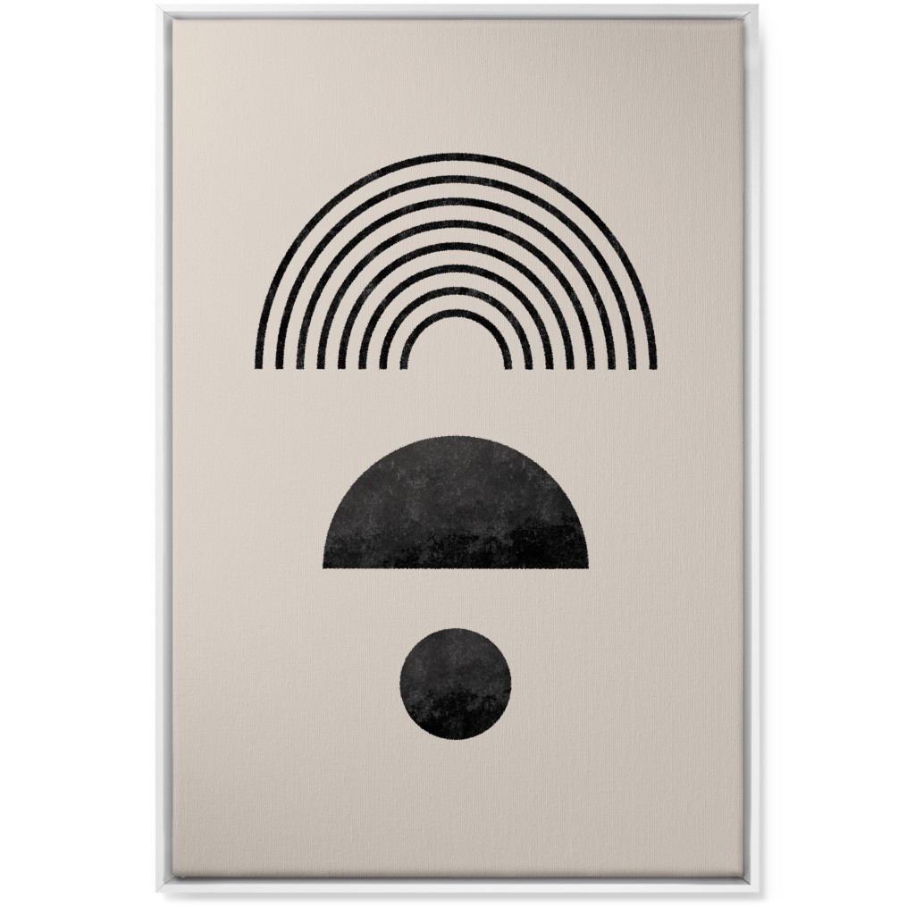 Minimal Rainbow and Geometric - Neutral Wall Art, White, Single piece, Canvas, 24x36, Beige