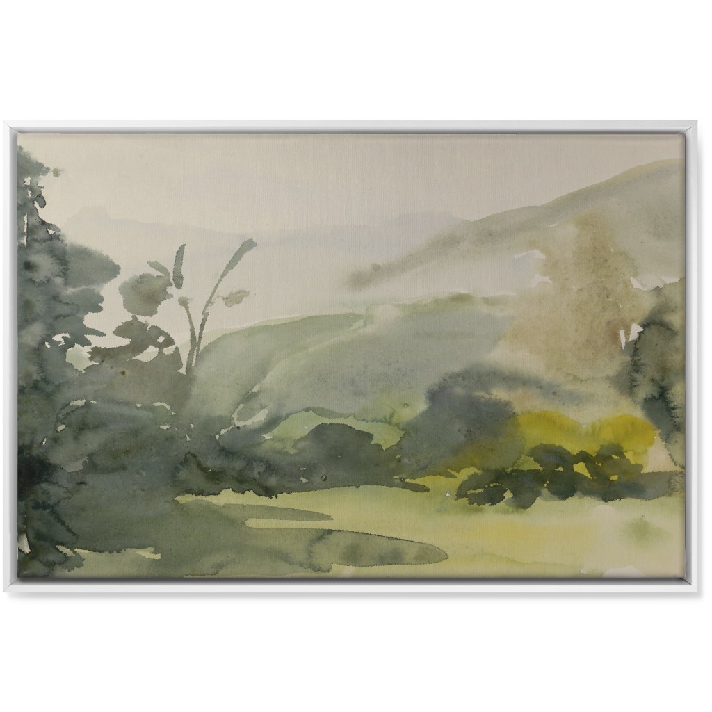 Meadow Morning Wall Art, White, Single piece, Canvas, 24x36, Green, Classic Green