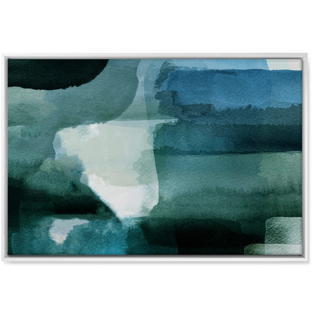 Abyss - Green and Blue Wall Art, White, Single piece, Canvas, 24x36, Green, Classic Green