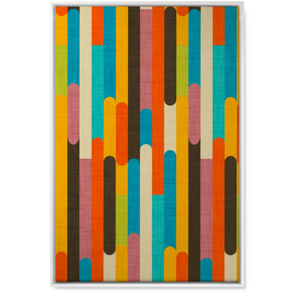 Retro Color Block Popsicle - Multi Wall Art, White, Single piece, Canvas, 24x36, Multicolor