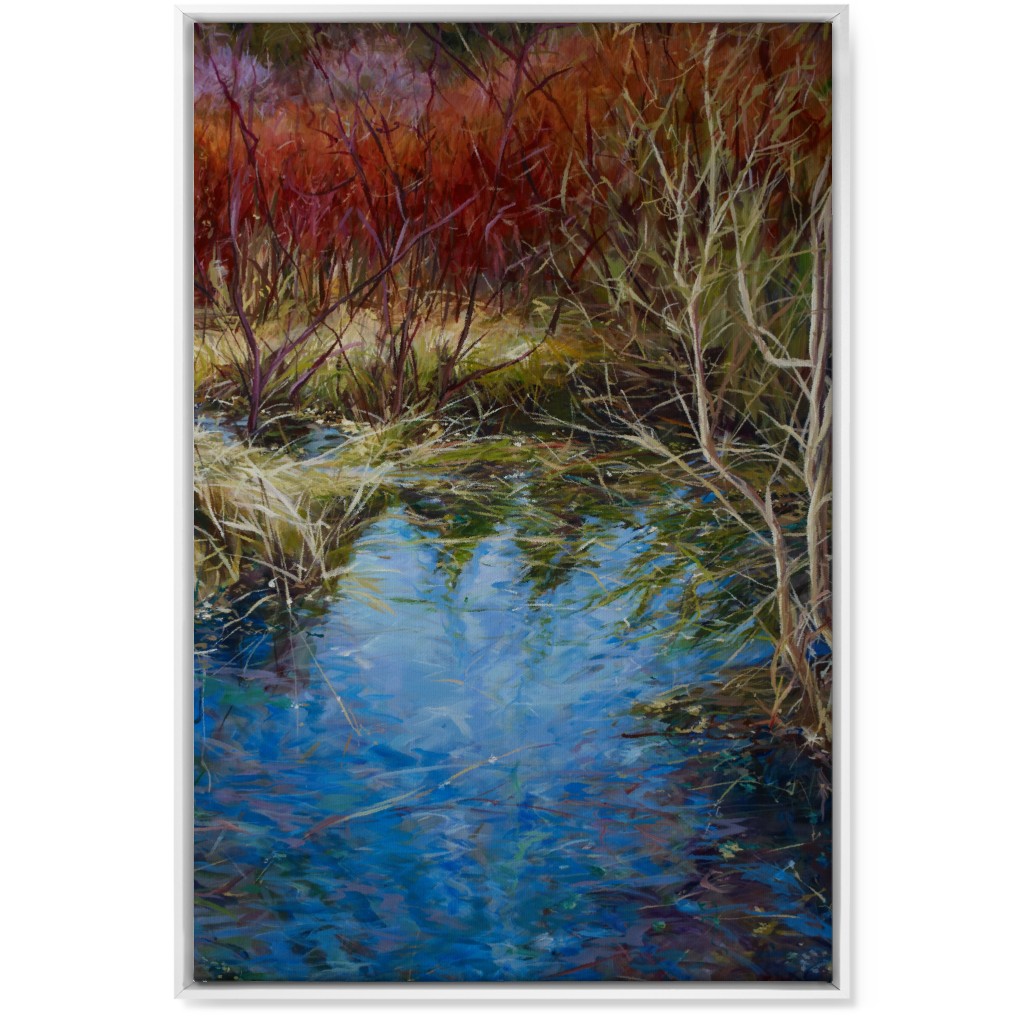 Autumn Red Painting Wall Art, White, Single piece, Canvas, 24x36, Green, Classic Green