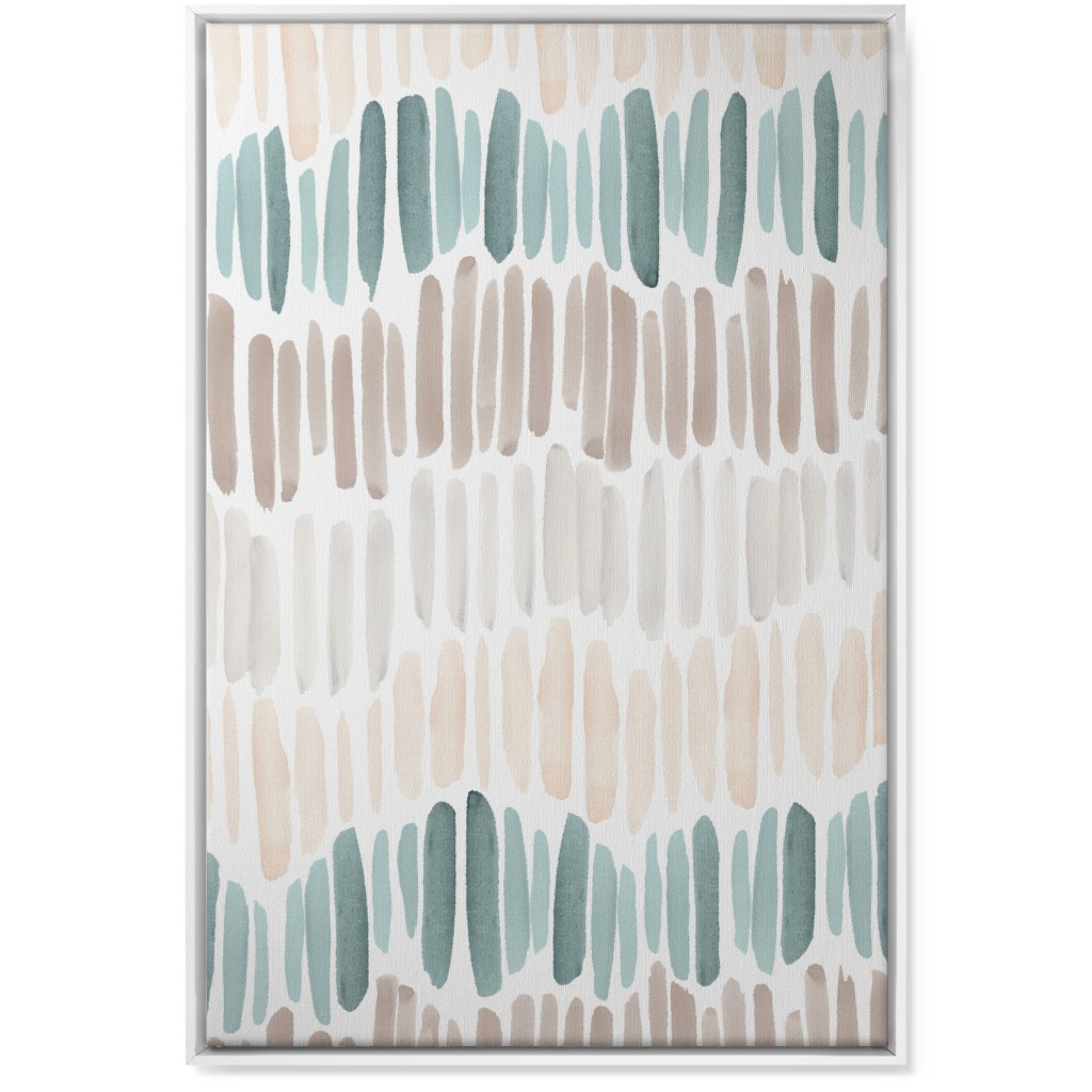 Many Brushstrokes Wall Art, White, Single piece, Canvas, 24x36, Beige