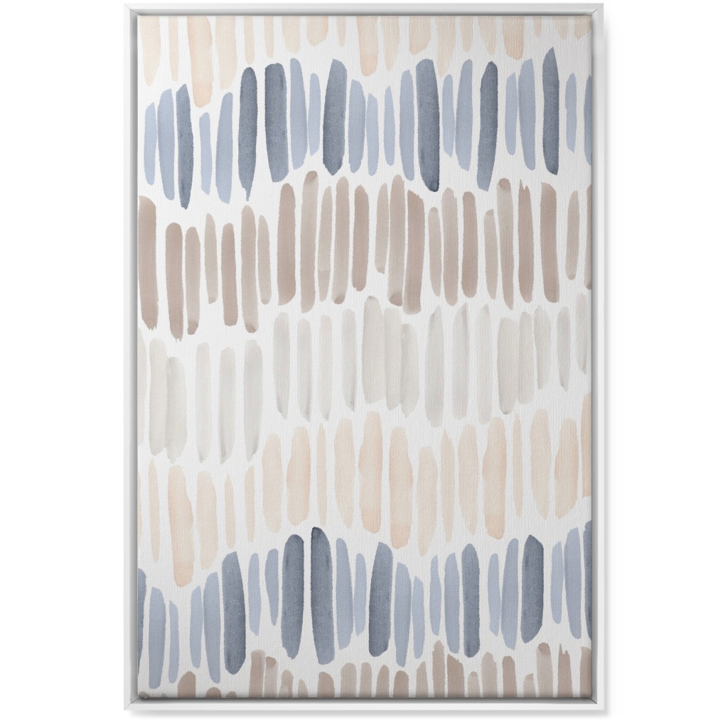 Many Brushstrokes Wall Art, White, Single piece, Canvas, 24x36, Blue