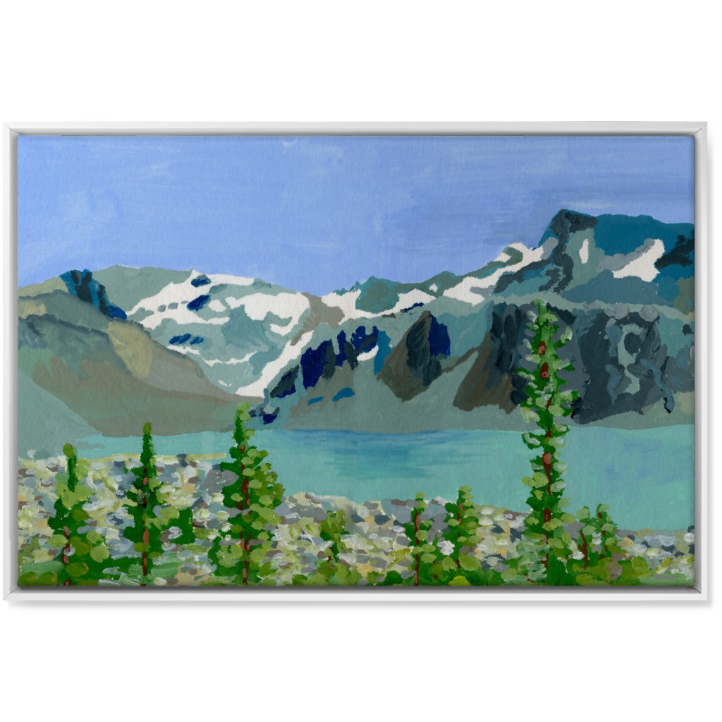Lake Wedgemount Painting Wall Art, White, Single piece, Canvas, 24x36, Blue
