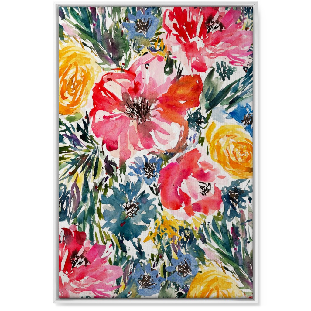 Blair Floral - Multi Wall Art, White, Single piece, Canvas, 24x36, Multicolor