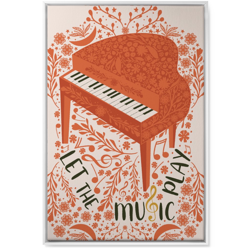 Let the Music Play - Red Wall Art, White, Single piece, Canvas, 24x36, Pink