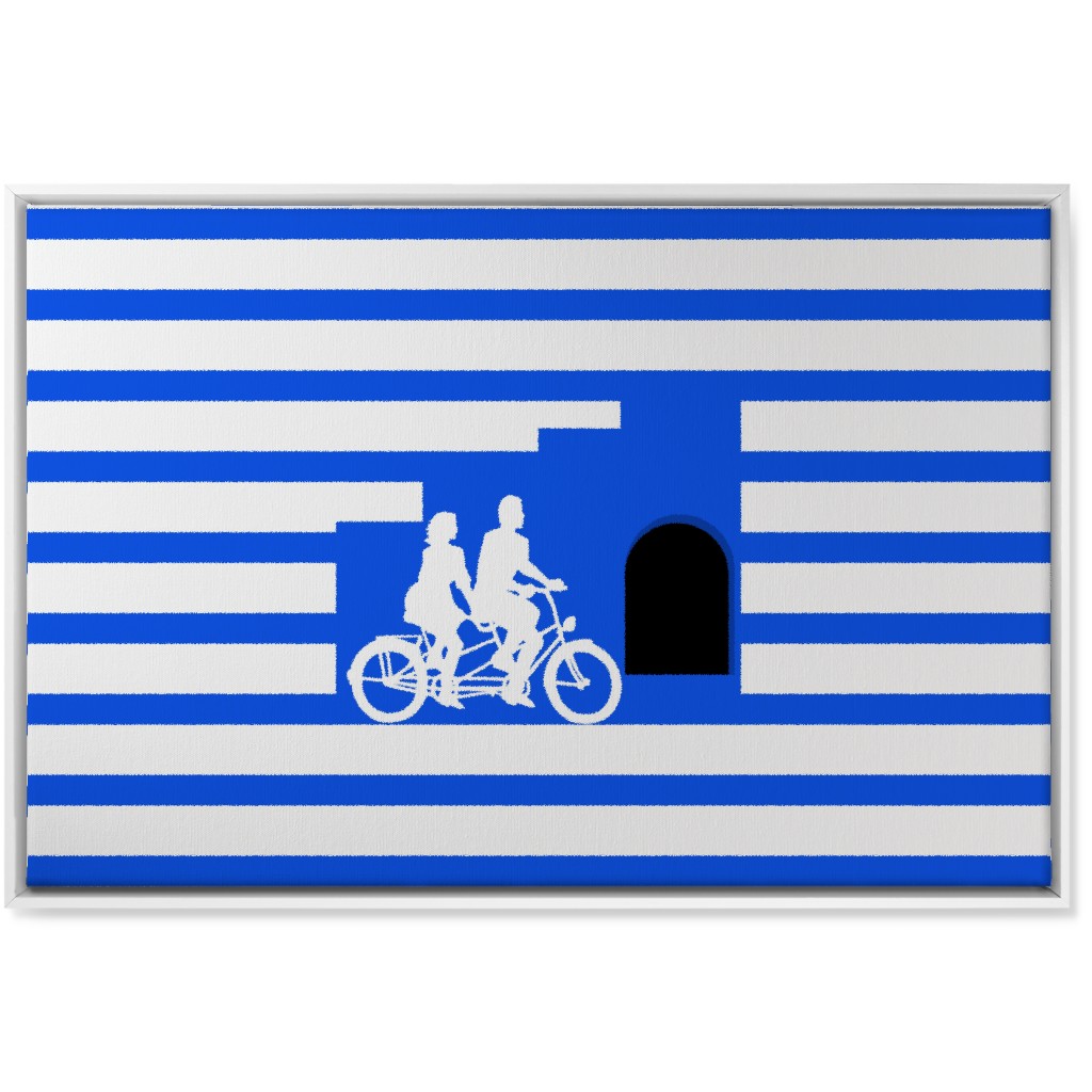 Riders Lovers - Blue Wall Art, White, Single piece, Canvas, 24x36, Blue, True Blue