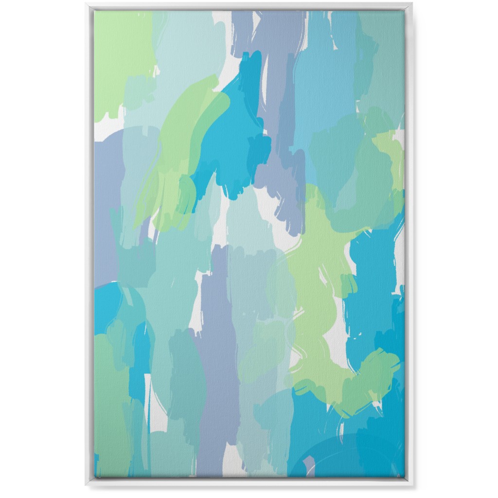 Abstract Painting - Cool Wall Art, White, Single piece, Canvas, 24x36, Multicolor