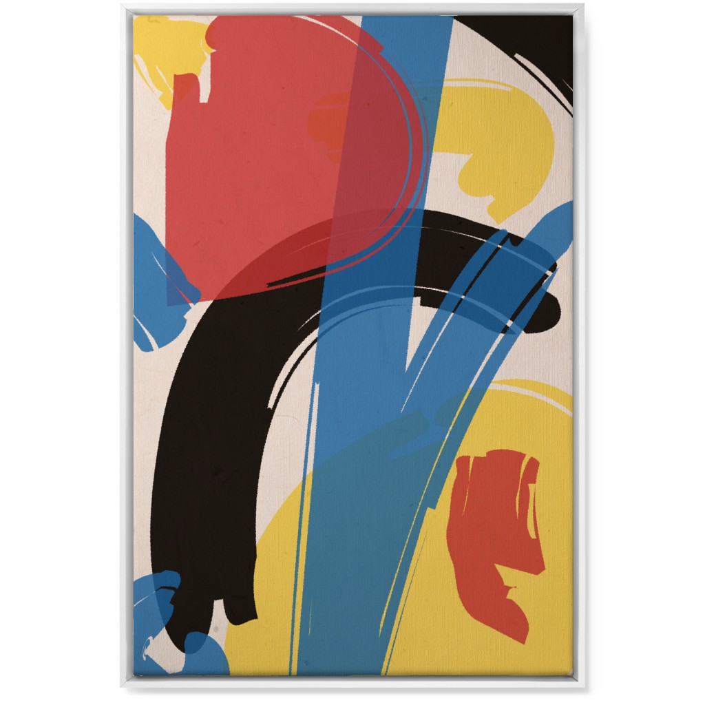 Primary Painterly Abstract - Multi Wall Art, White, Single piece, Canvas, 24x36, Multicolor