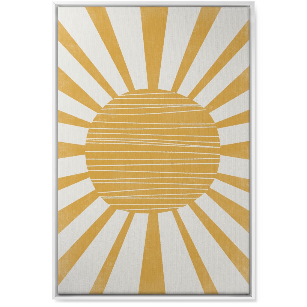 Sun Glow - Yellow and Beige Wall Art, White, Single piece, Canvas, 24x36, Yellow, Classic Yellow