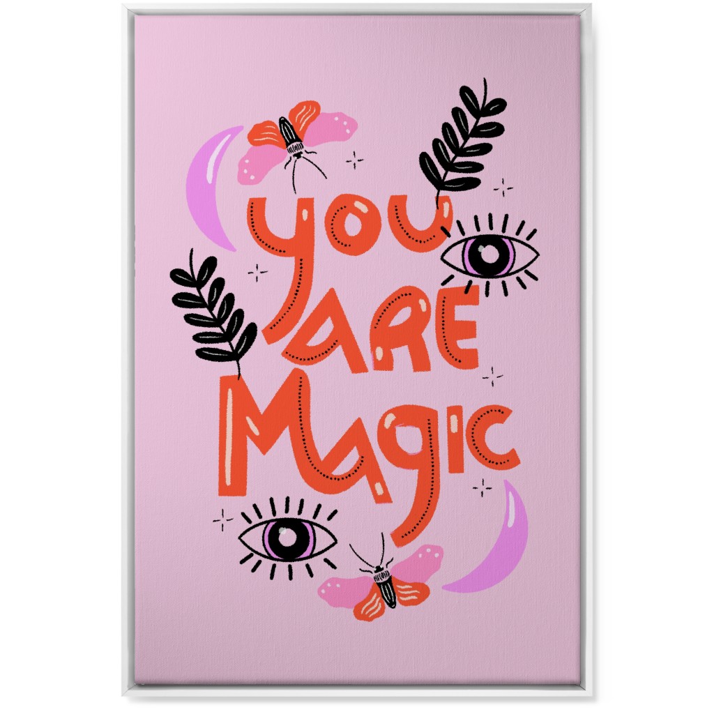 You Are Magin - Red and Pink Wall Art, White, Single piece, Canvas, 24x36, Pink