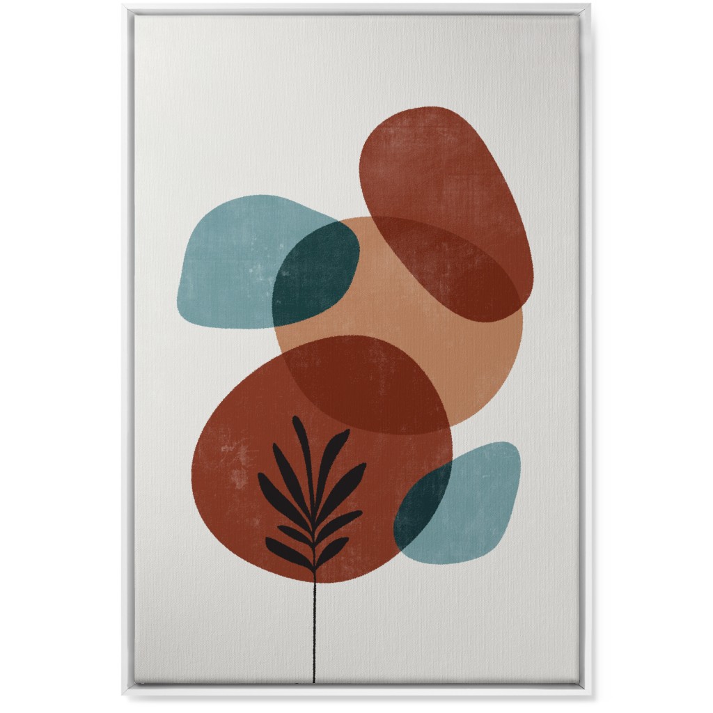 Abstract Leaf Orb - Terracotta and Ivory Wall Art, White, Single piece, Canvas, 24x36, Brown, Brown