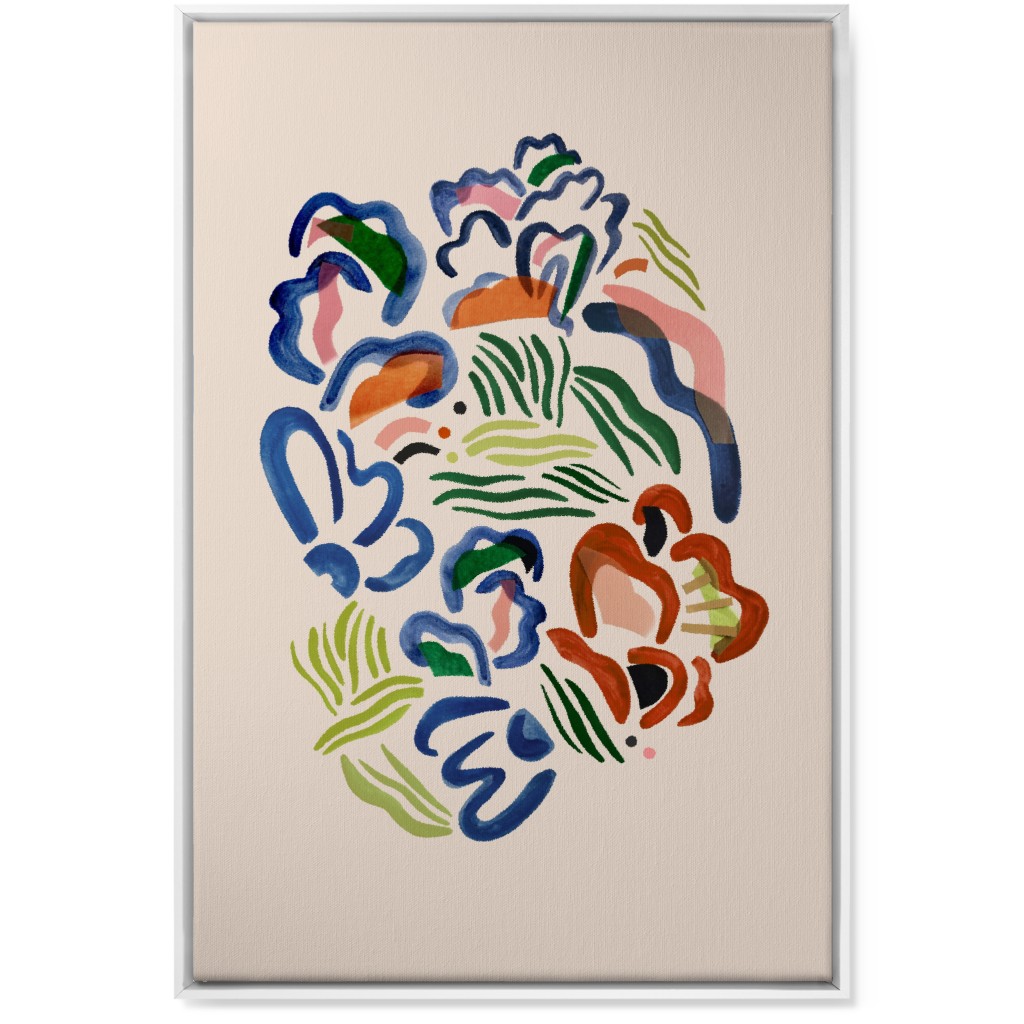 Garden Watercolor - Multi Wall Art, White, Single piece, Canvas, 24x36, Multicolor