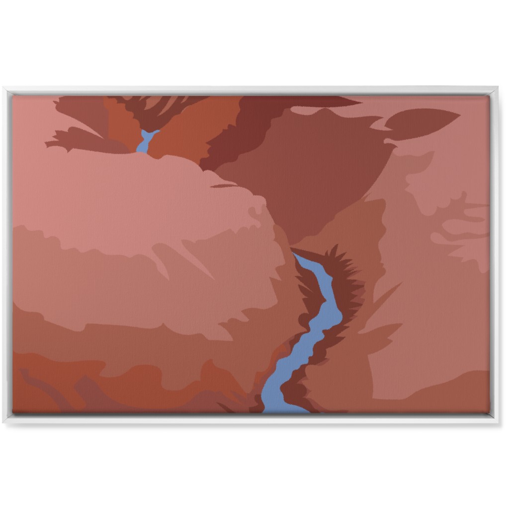 Winding Canyon River - Terracotta Wall Art, White, Single piece, Canvas, 24x36, Brown, Brown