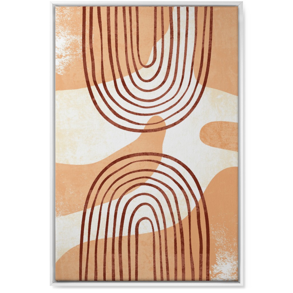 Desert Abstract - Earthy Warm Tones Wall Art, White, Single piece, Canvas, 24x36, Orange