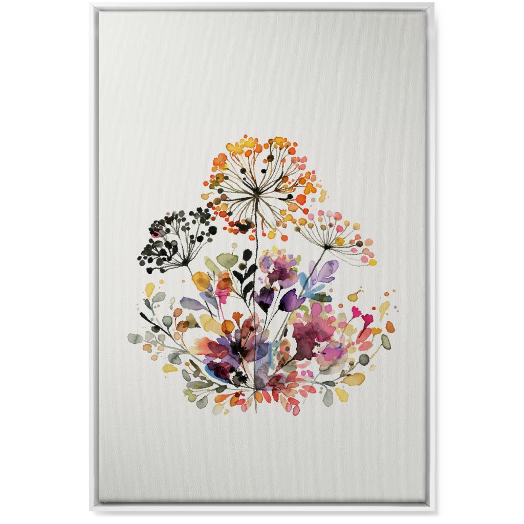 Wild Florals & Grasses - Multi Wall Art, White, Single piece, Canvas, 24x36, Multicolor