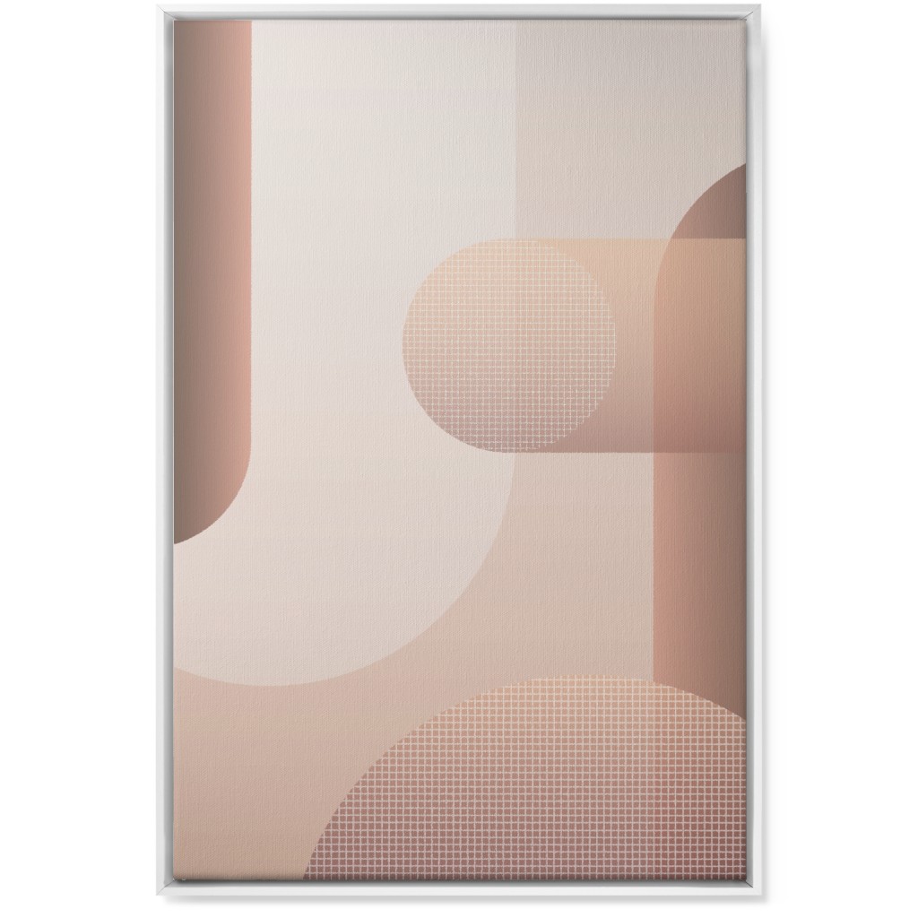 Geometric Curves - Neutral Wall Art, White, Single piece, Canvas, 24x36, Pink, Bright Pink