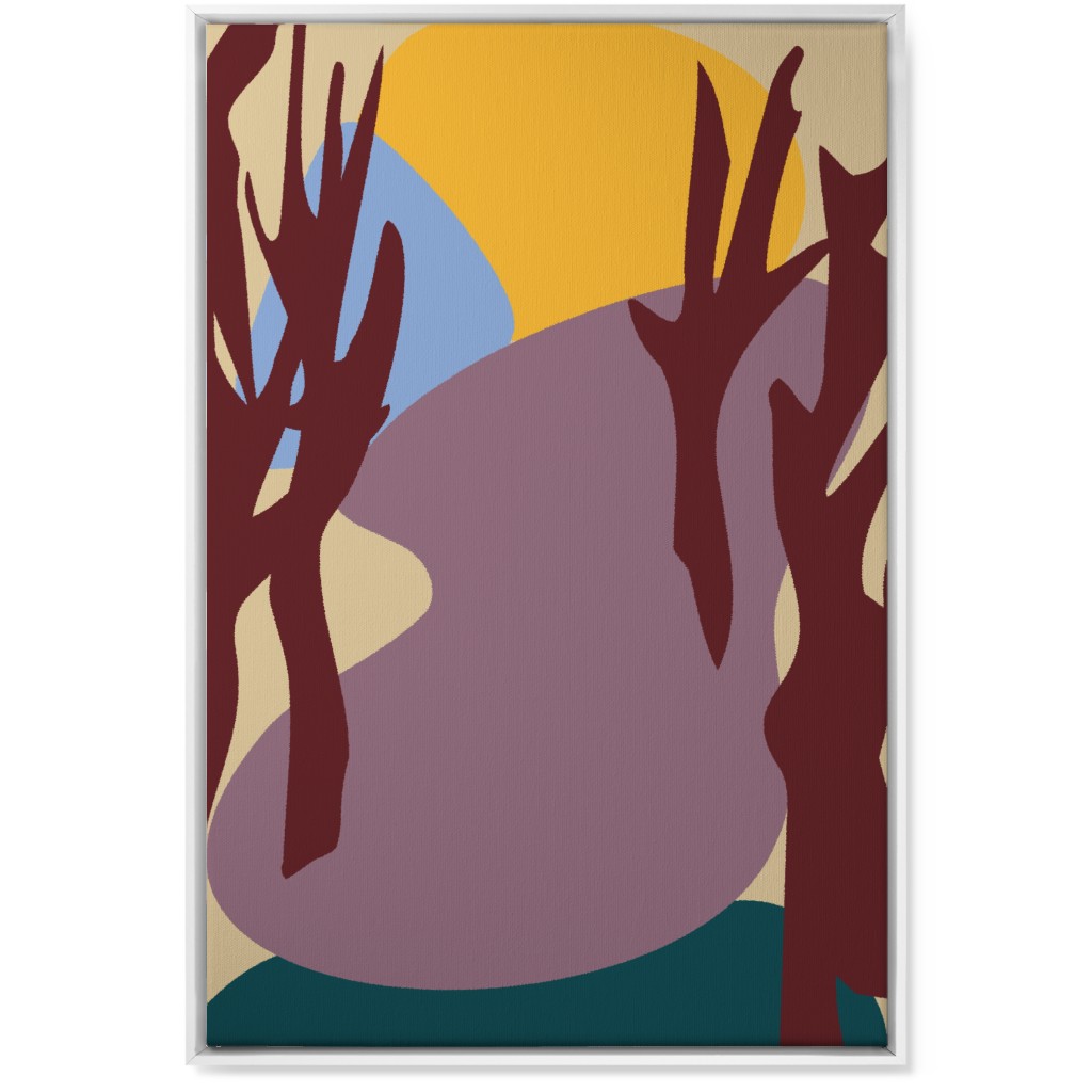 Minimalist Forest Path Wall Art, White, Single piece, Canvas, 24x36, Multicolor