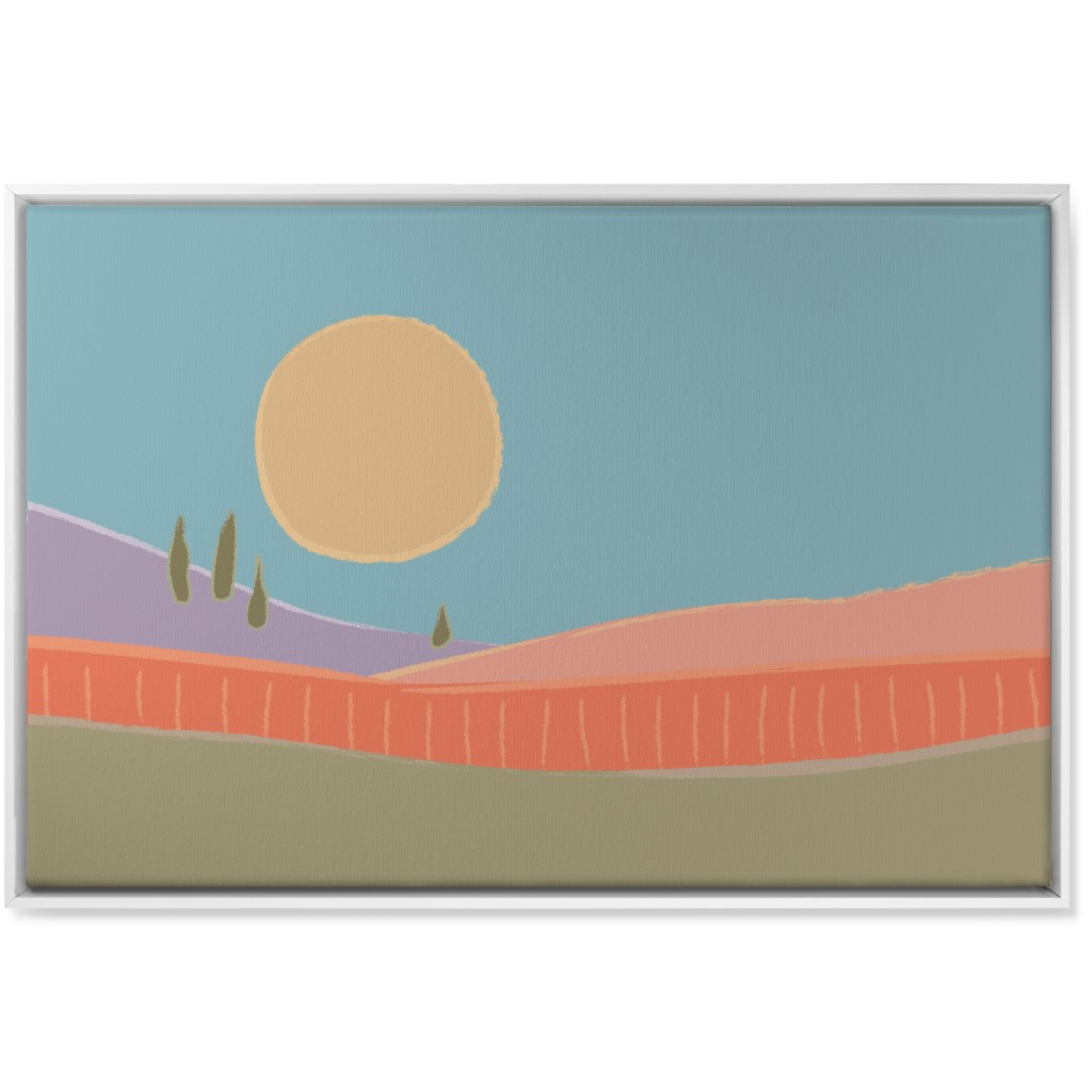 Simple Landscape Wall Art, White, Single piece, Canvas, 24x36, Multicolor, Oasis
