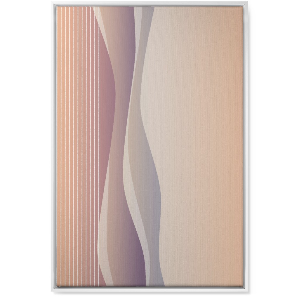 Curves Abstract - Neutral Wall Art, White, Single piece, Canvas, 24x36, Pink
