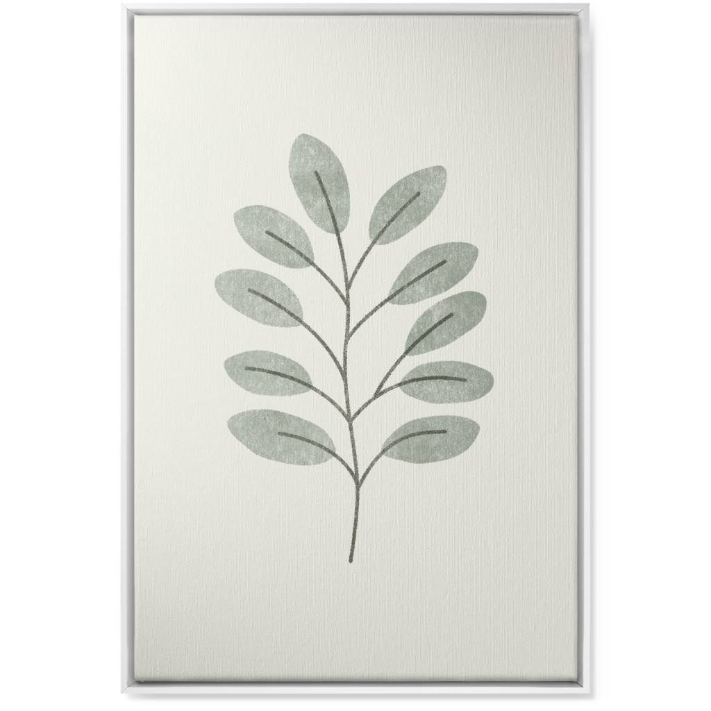 Botanical Greenery - Green Wall Art, White, Single piece, Canvas, 24x36, Gray, Gray