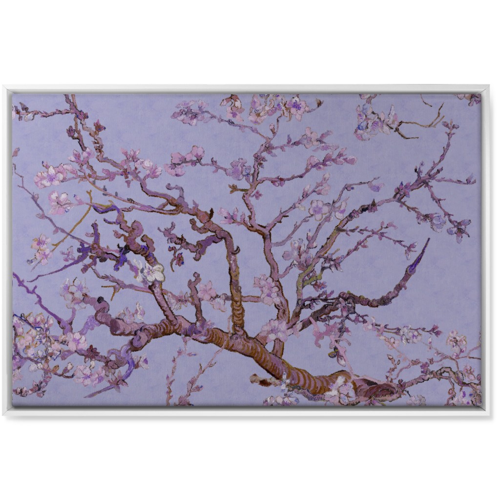 Almond Blossom - Purple Wall Art, White, Single piece, Canvas, 24x36, Purple