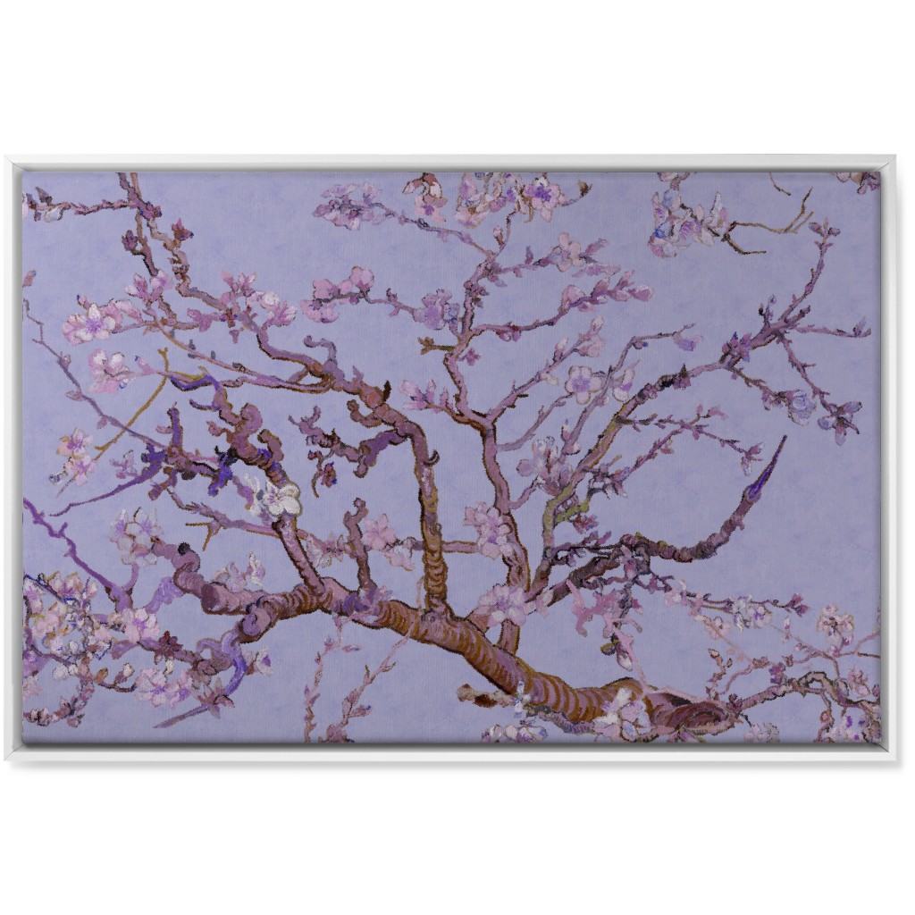 Almond Blossom - Purple Wall Art, White, Single piece, Canvas, 24x36, Purple, Purple