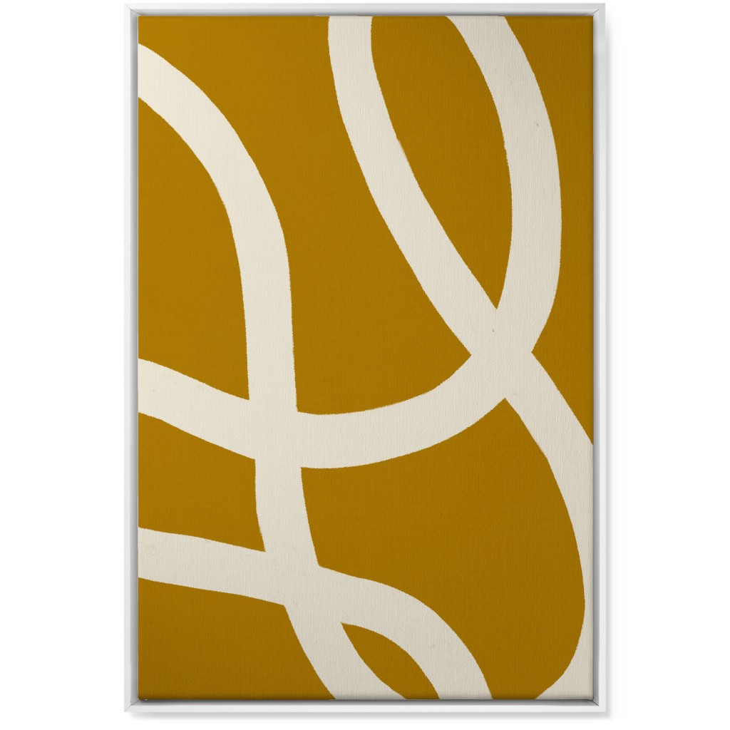 Tangled Brush Strokes I Wall Art, White, Single piece, Canvas, 24x36, Yellow