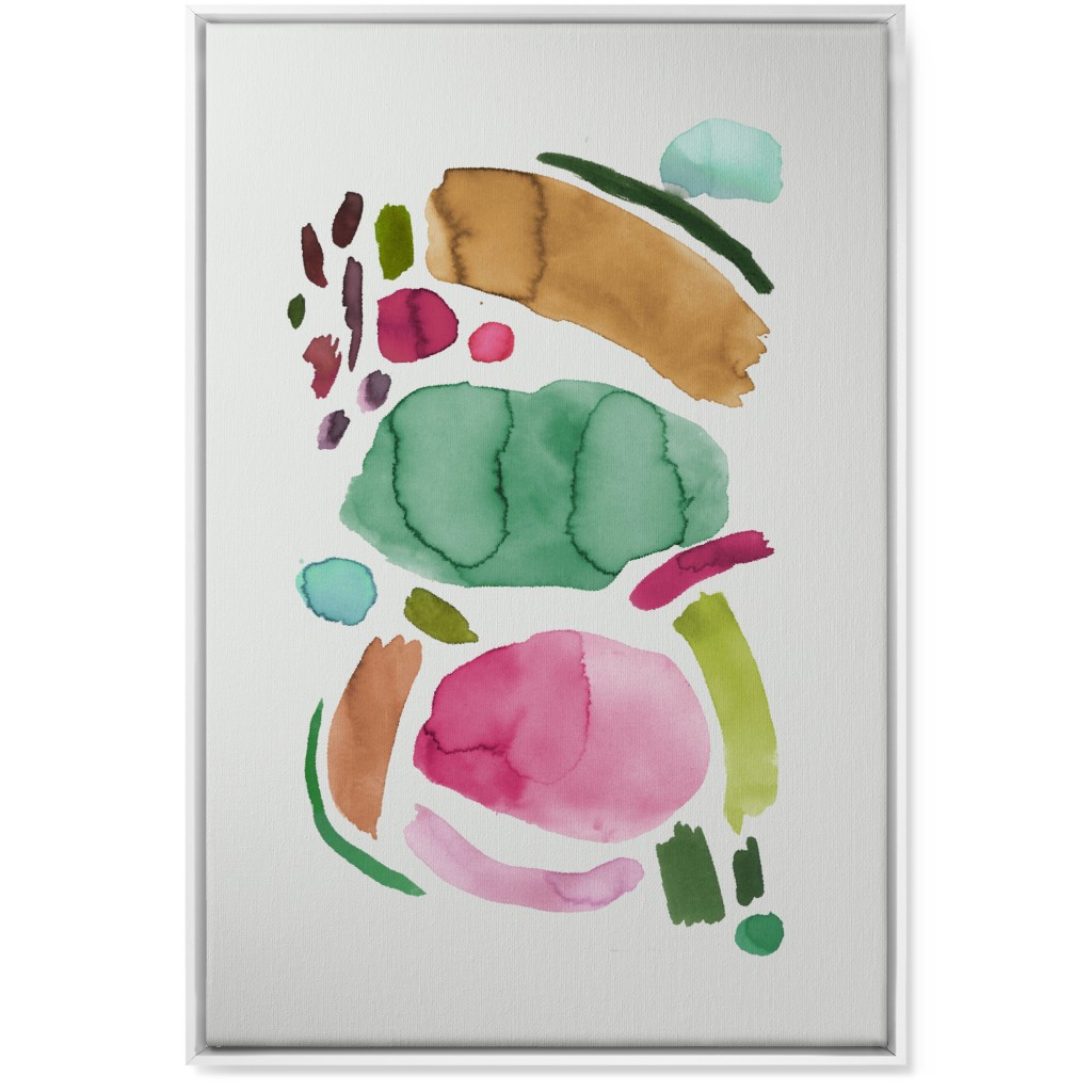 Minimal Watercolor Abstract - Multi Wall Art, White, Single piece, Canvas, 24x36, Multicolor