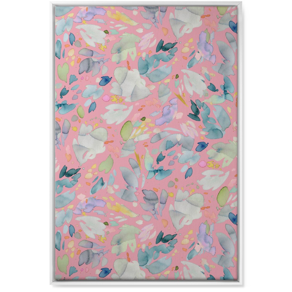 Abstract Petal Flowering Wall Art, White, Single piece, Canvas, 24x36, Pink, Blush