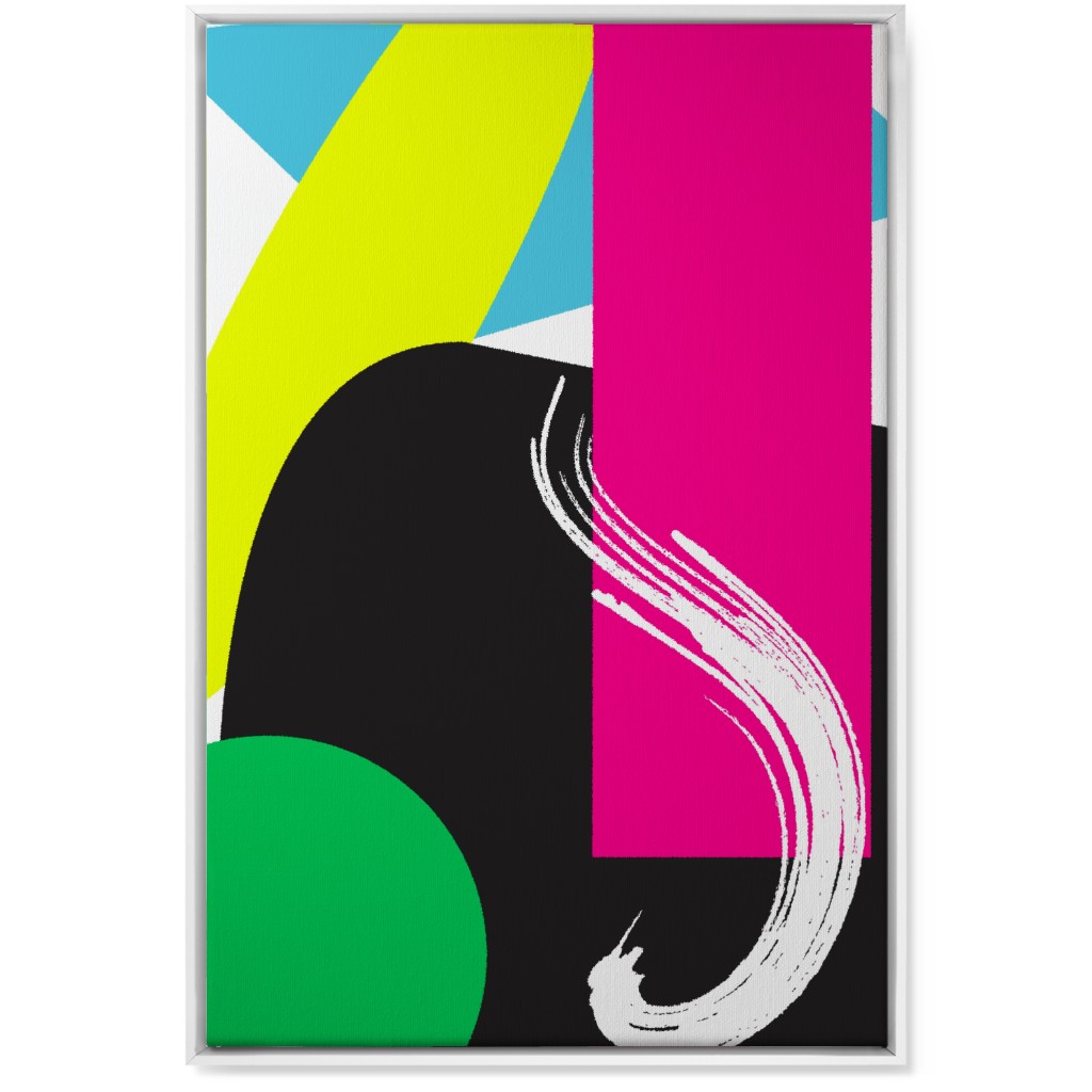 Abstract Colors Wall Art, White, Single piece, Canvas, 24x36, Multicolor, Hot Pink