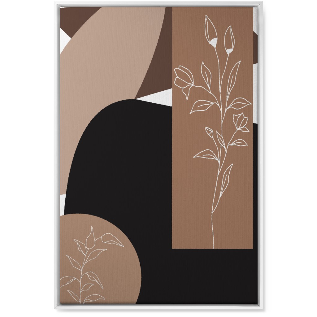 Botanical Abstract - Neutral Wall Art, White, Single piece, Canvas, 24x36, Beige