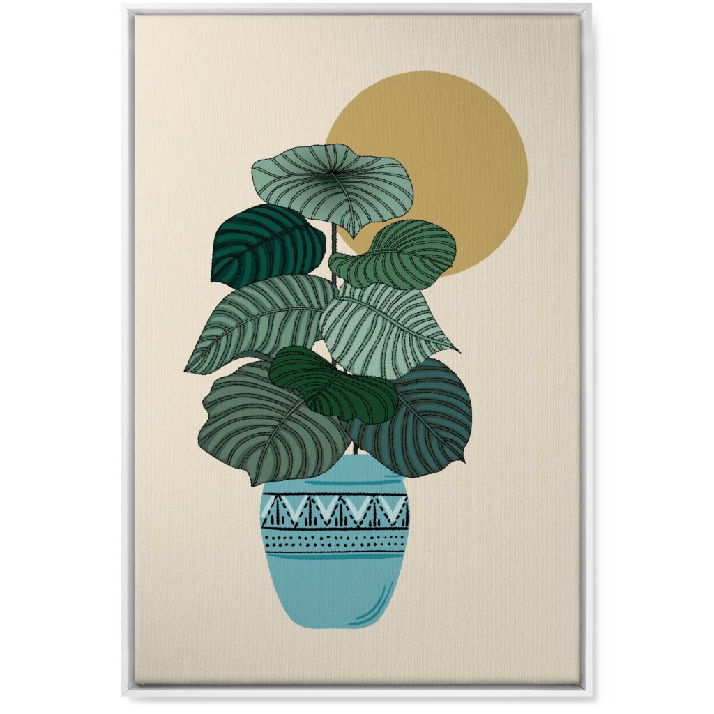 Calla - Green and Beige Wall Art, White, Single piece, Canvas, 24x36, Green