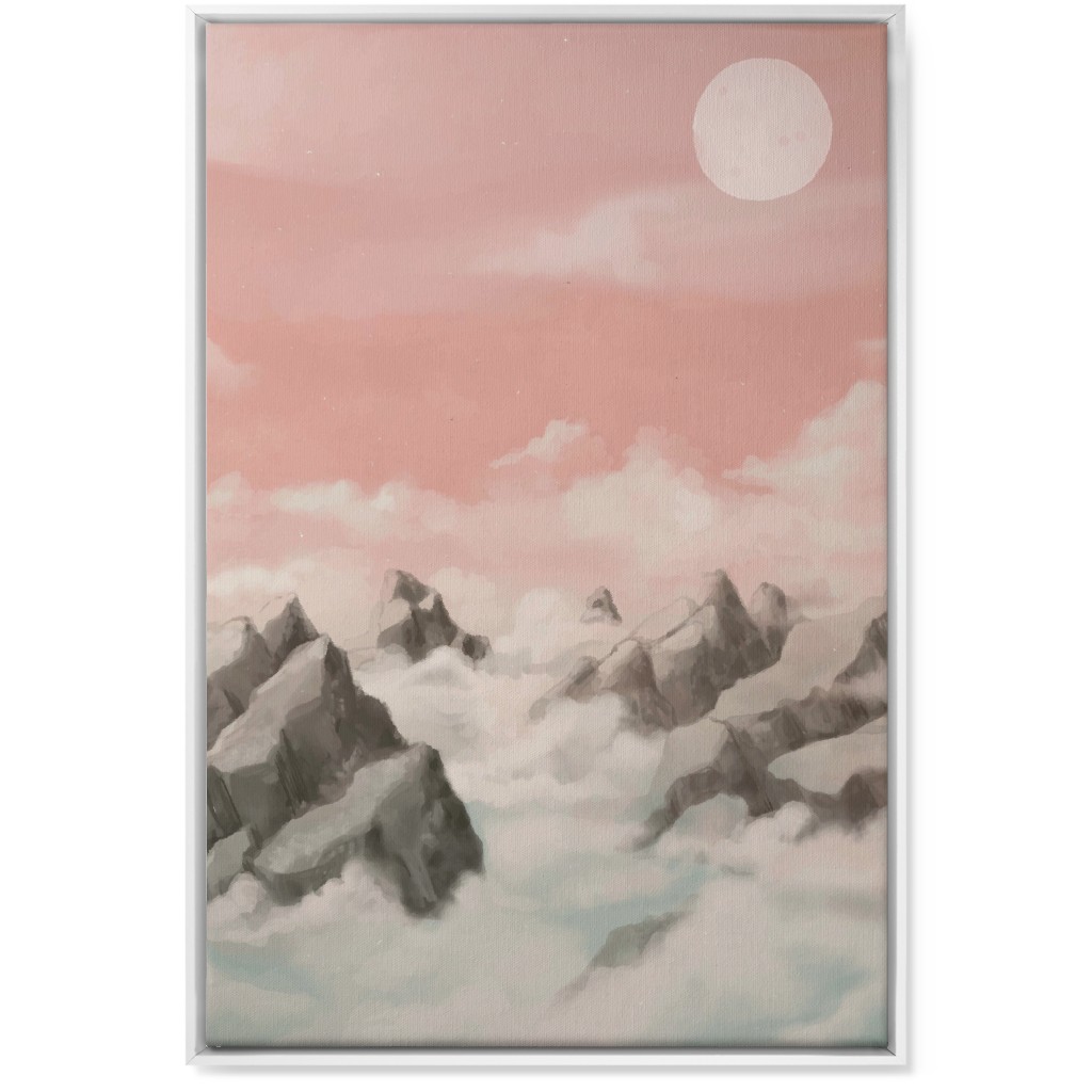 a View From the Mountain Peak Wall Art, White, Single piece, Canvas, 24x36, Pink