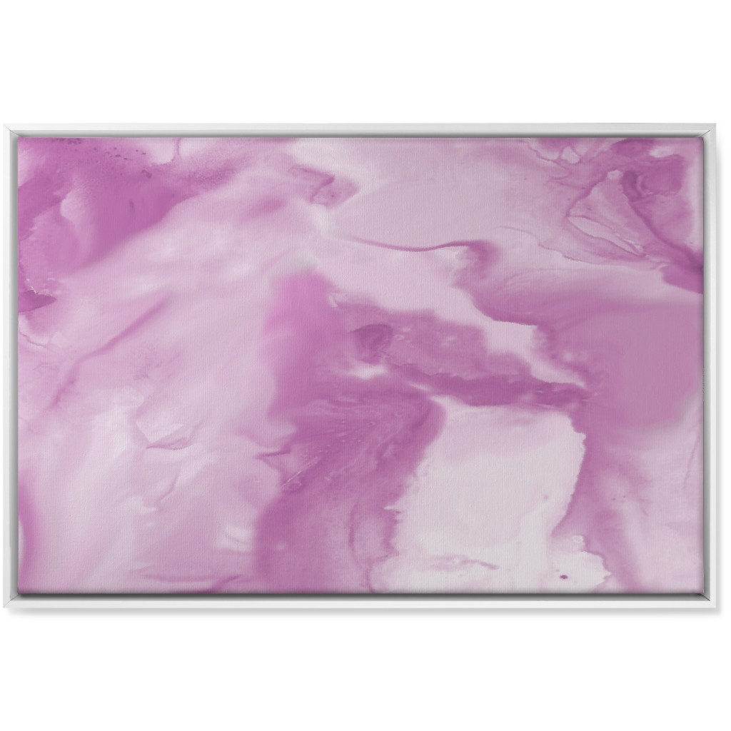 Abstract Watercolor Marble Wall Art, White, Single piece, Canvas, 24x36, Purple