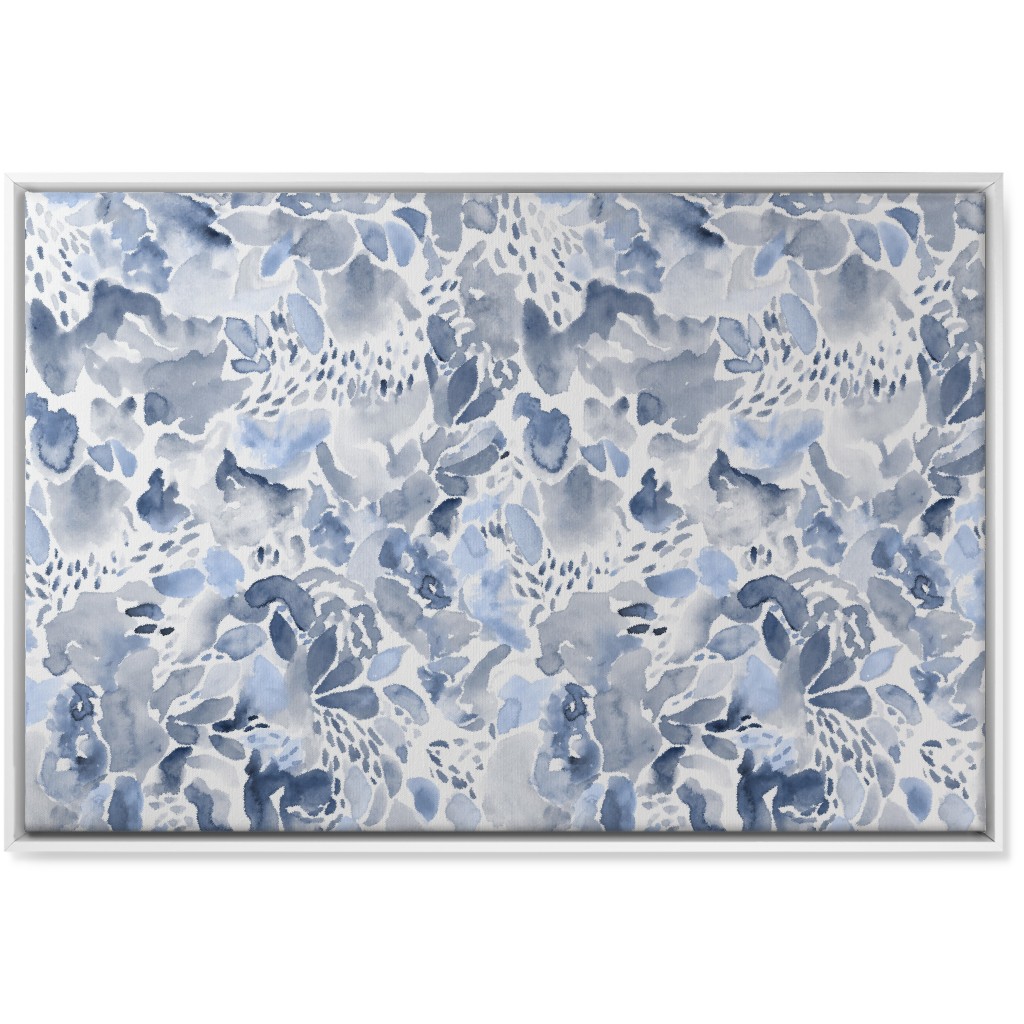 Happy Abstract Watercolor Wall Art, White, Single piece, Canvas, 24x36, Blue