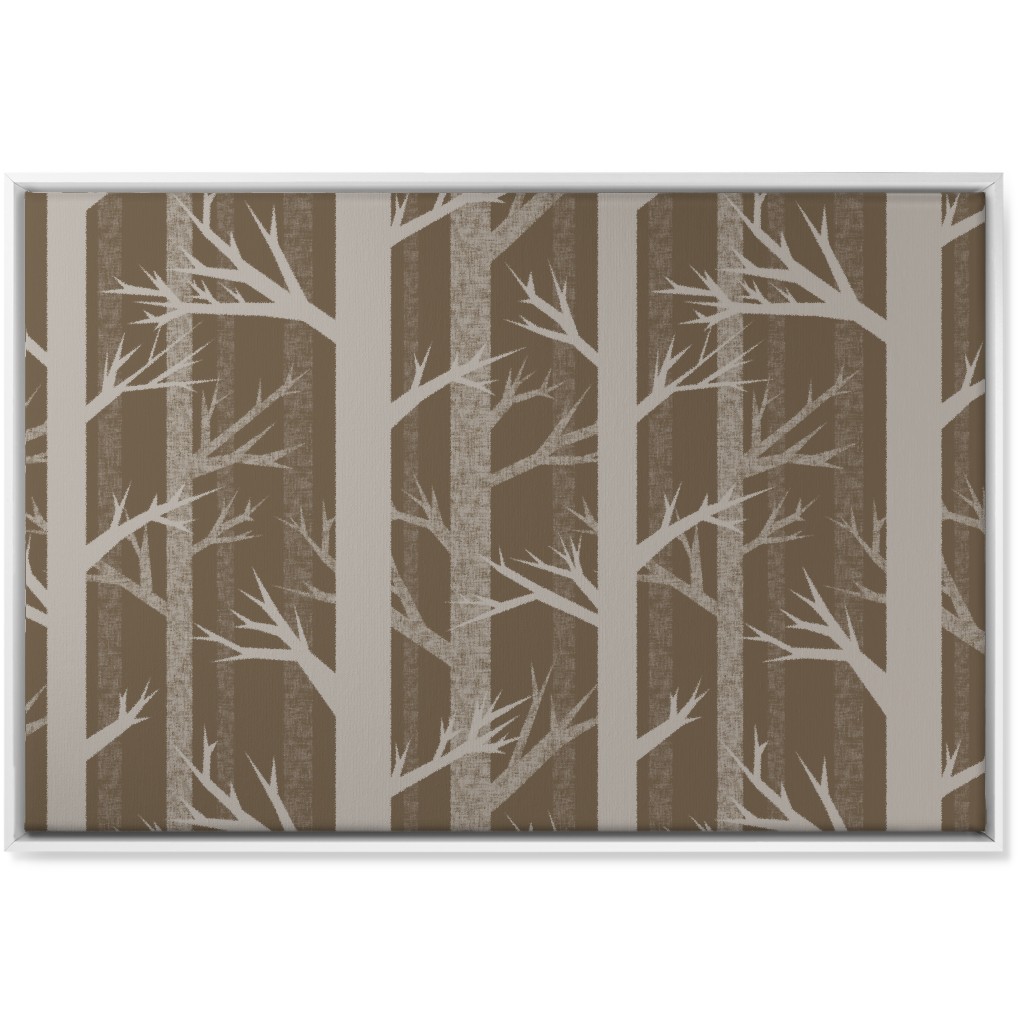 Winter Woods - Fawn Wall Art, White, Single piece, Canvas, 24x36, Brown