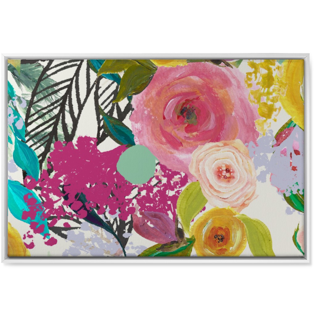 Autumn Blooms - Bright Wall Art, White, Single piece, Canvas, 24x36, Multicolor