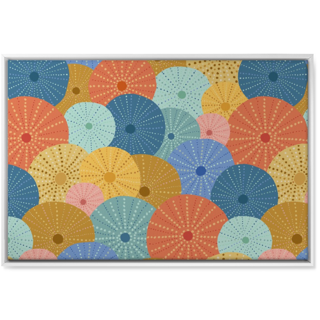 Colorful Sea Urchins Wall Art, White, Single piece, Canvas, 24x36, Multicolor