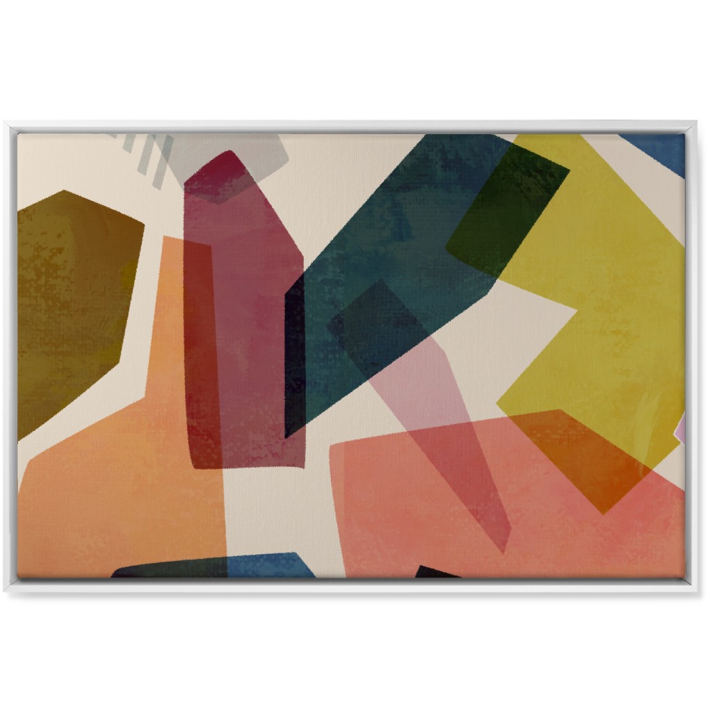 Color Block Wall Art, White, Single piece, Canvas, 24x36, Multicolor