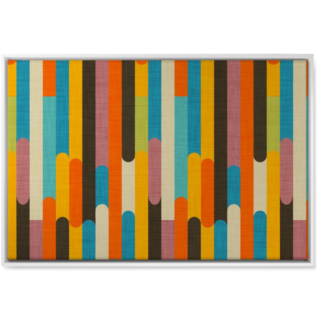 Retro Colorblock Sticks - Multi Wall Art, White, Single piece, Canvas, 24x36, Multicolor