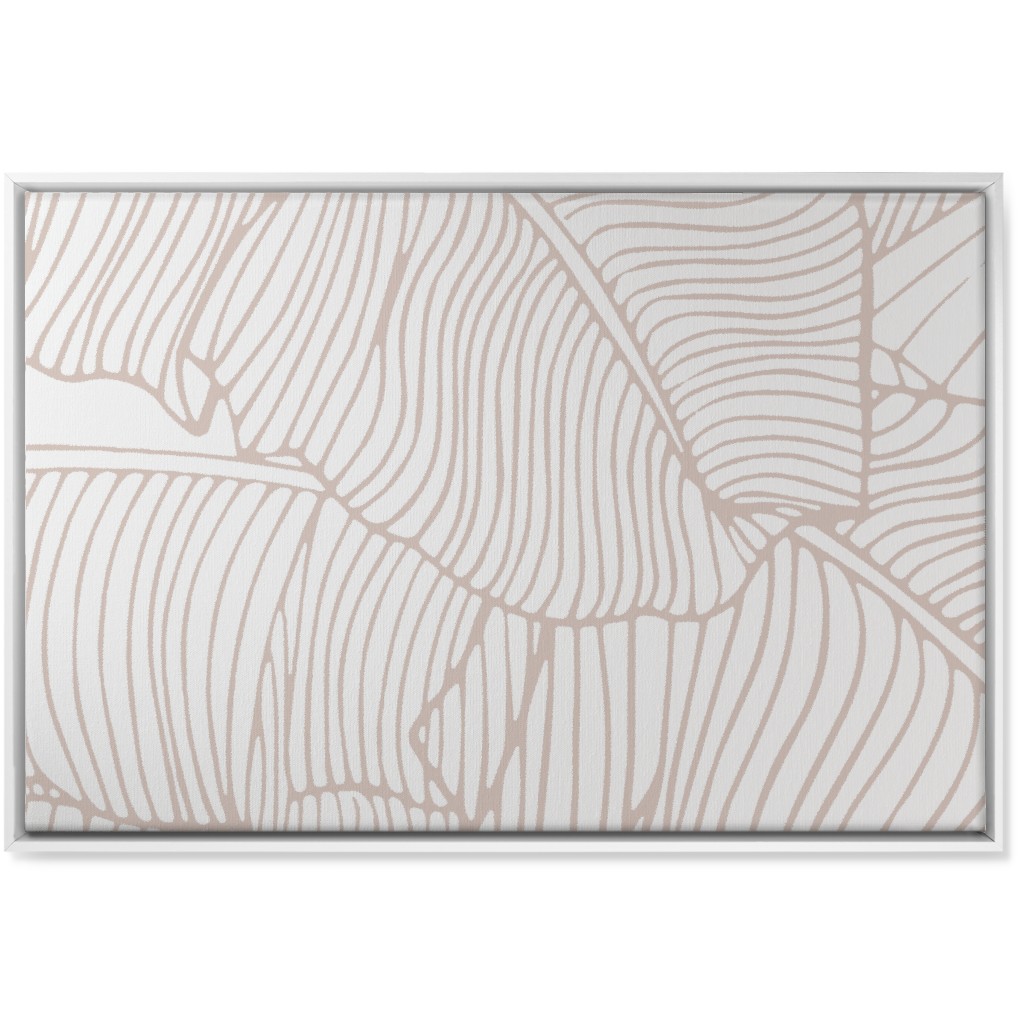 Banana Leaf - Blush Wall Art, White, Single piece, Canvas, 24x36, Beige, Pearl